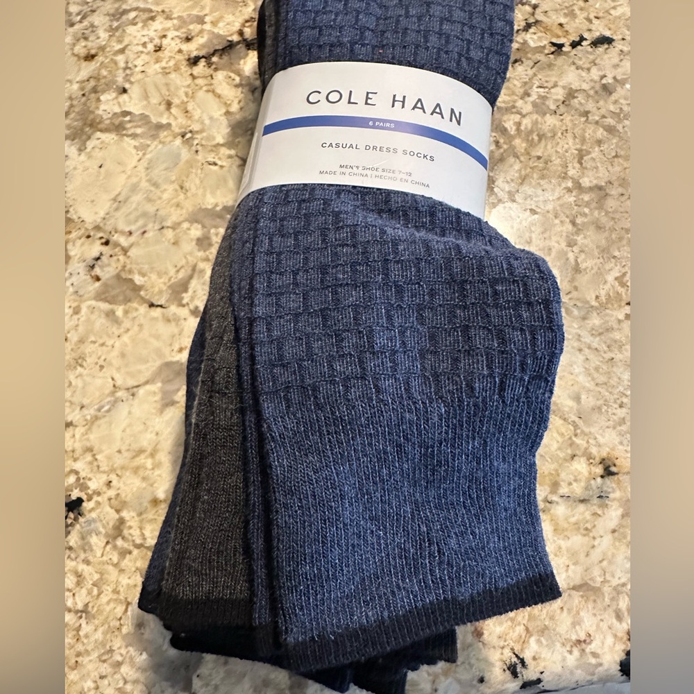 Cole Haan Men's Dress Socks - Dark Blue, and Gray